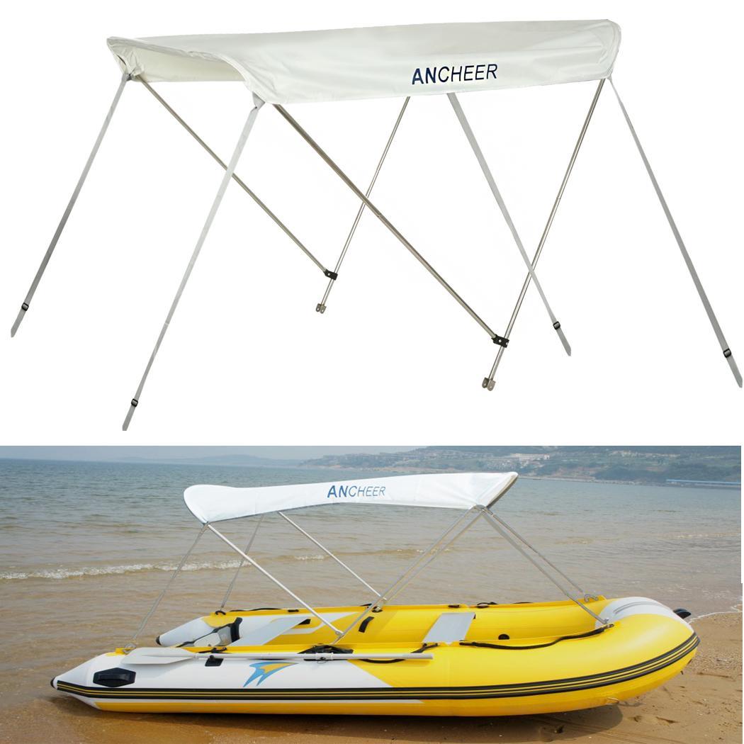 UV Waterproof 600D Oxford Bimini Top 3 Bow Boat Cover Stainless Steel