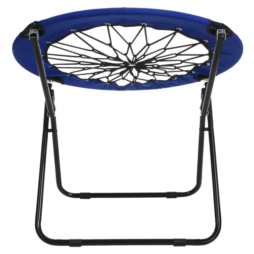 Dark Blue Elastic Bungee Folding Chair Camping Garden Outdoor Net Seat flexible eBay